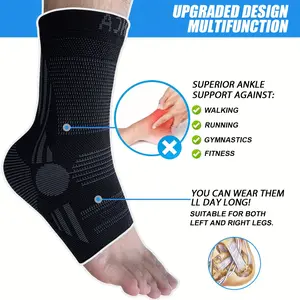 2024NEENCA High-Elastic Black Ankle Support Socks (1Pair) - Sports Ankle Braces For Men & Women - Compression Ankle Sleeve For Achilles Tendon, Ankle Brace, Running, Camping, Fitness And Foot Protection2025 Healthcare Tool