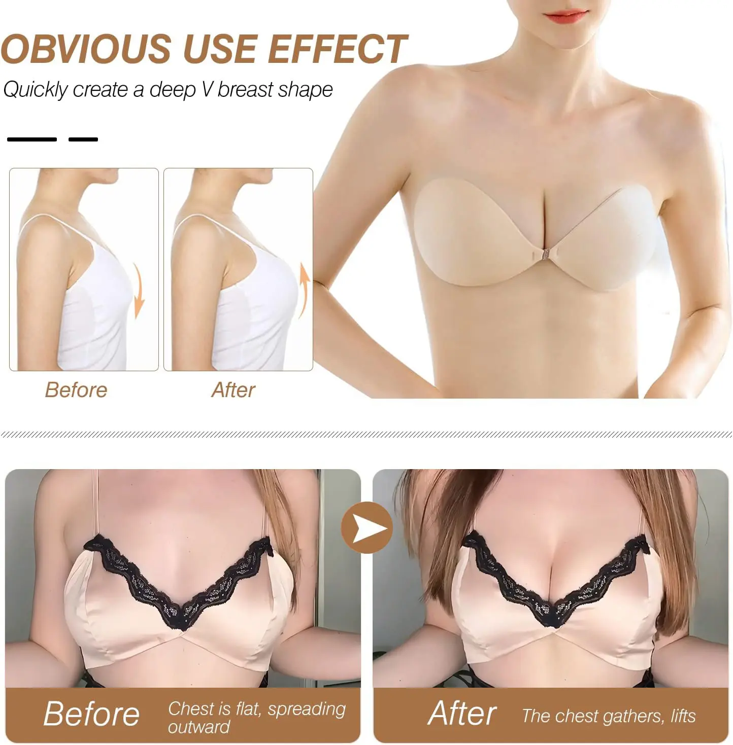white christmas dresses Plunging Adhesive Backless Bra