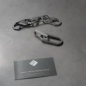 OMNI Ti-Al Carabiner Set,DADONEX Titanium Aluminum Carabiner Set, 5-Piece Modular EDC Key Organizer with 2 Ti Clips + 3 Al S-biners, 100% Rust Proof Heavy Duty Geometric Gear Clip for Camping Hiking