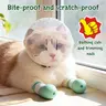 1 set of cat grooming supplies, adjustable transparent cat helmet & cat paw protectors, breathable, bite-proof and scratch-proof, suitable for cats, Kitty during bathing and nail trimming, lightweight design, comfortable fit, pet-safe materials