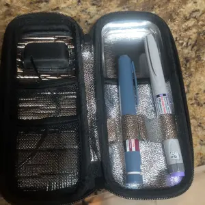 Insulin Cooler Travel Case with Temperature Display - Refrigerated  Travel Case Diabetics Travel Case with 2 TSA Approved Ice Pack for Trip and Daily