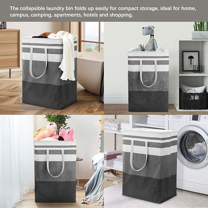 Foldable Clothes Hamper With Handles Large Capacity Clothes Hampers for Laundry Waterproof Laundry Basket Home Storage Organizers Laundry Hamper Laundry Bag for Clothes Towels Toys