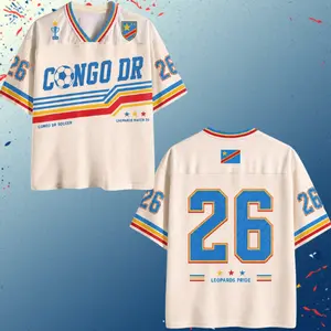 Congo DR Soccer Jersey 2026 – Vintage Retro Football Shirt #26, Leopards Fan Tee for Men Women, Mesh Sports Jersey Gift Unisex