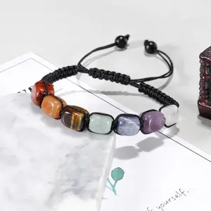 Premium Unisex Seven Chakra Bracelet with Real Energy Stones Adjustable Durable Cord Handcrafted for Energy Balancing Daily Adornment 7 Chakra Gemstones Jewelry