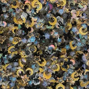 Celestial scoop Flatback Charm DIY Mix Ultra Mini Midi Mega Sizes for Craft Projects