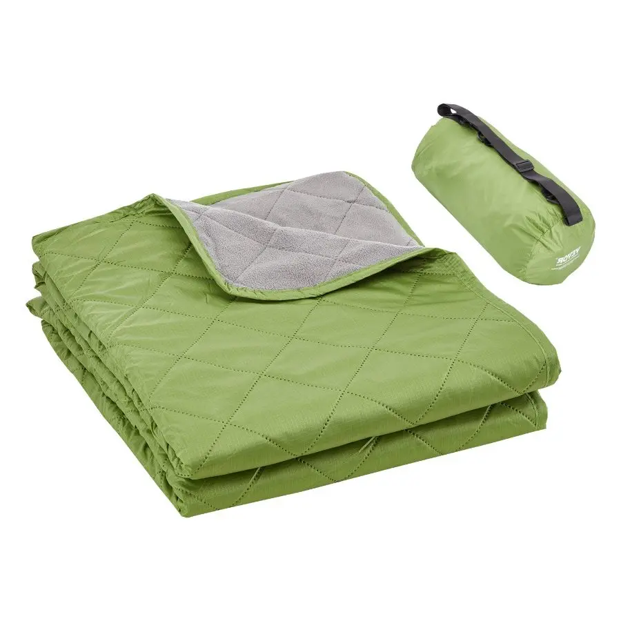 【Summerfinds】  Portable Camping Blanket, 82x55in Large 330GSM Polyester Fleece, Waterproof Windproof Flame Retardant Warm Blanket for Outdoors, Sports Events, Travel