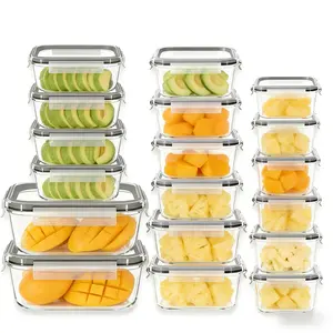 Glass Food Storage Containers Airtight 18 Pack,Premium Office Lunch Meal Prep Glassware,BPA Free All Appliance Safe