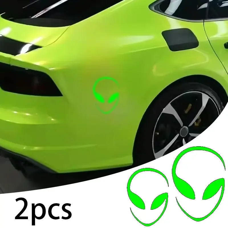2pcs Cool Alien Stickers, Car Bumper Stickers, Vinyl Waterproof Stickers, Car Truck Stickers, Computer Stickers, Tablet Stickers, Cup Stickers, Luggage Stickers, Automotive Decals