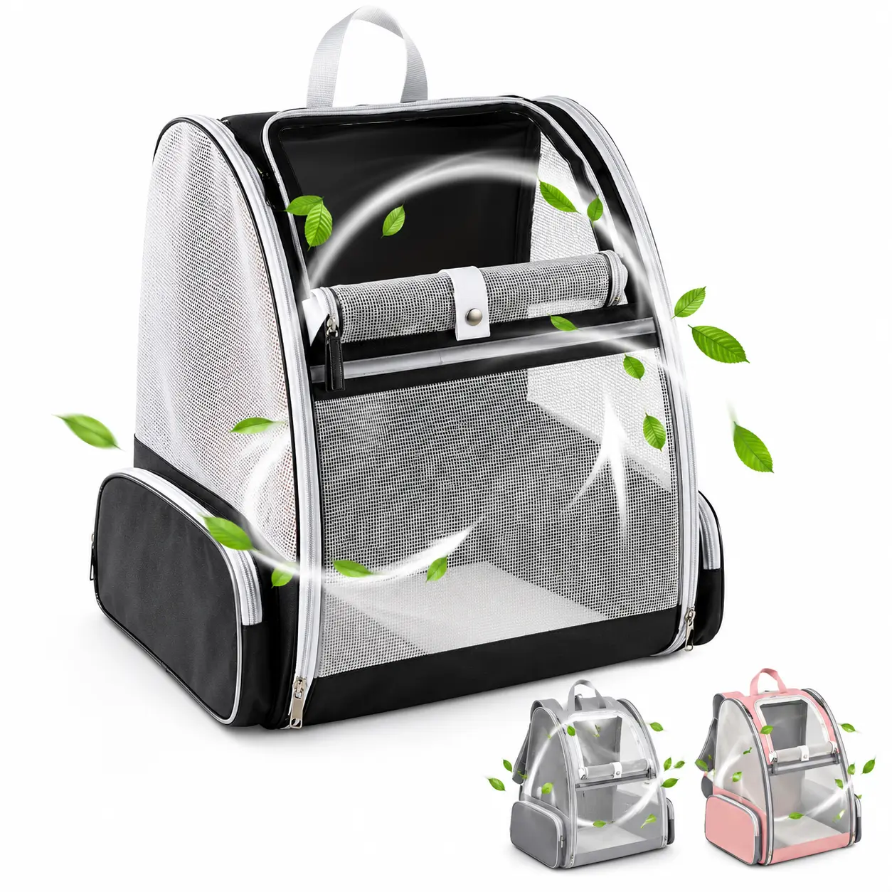 Pet Carrier Backpack for Cats & Small Dogs, Breathable Mesh Cat Backpack with Clear Window, Portable Travel Carrier for Walking, Hiking & Car Trips