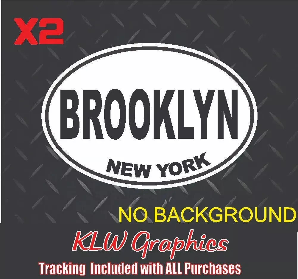 Brooklyn New York City Oval Black White Full Color Vinyl Decal Sticker State Car Truck Home NY USA
