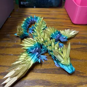 3D Printed Crystal Winged Dragon