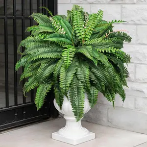 Der Rose 49-in 96-Leaf Fake Boston Ferns Pack, UV-Resistant Large Artificial Outdoor Plants for Porch, Home Decoration Hanging Decor