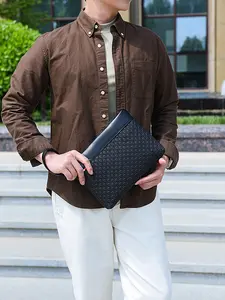 Men's Handheld Bag, Fashion Business Bag, Lightweight Phone Case, Large Capacity, Multi-Card Slot, Leather Wallet, Boy's Grab Bag, Soft Envelope Bag