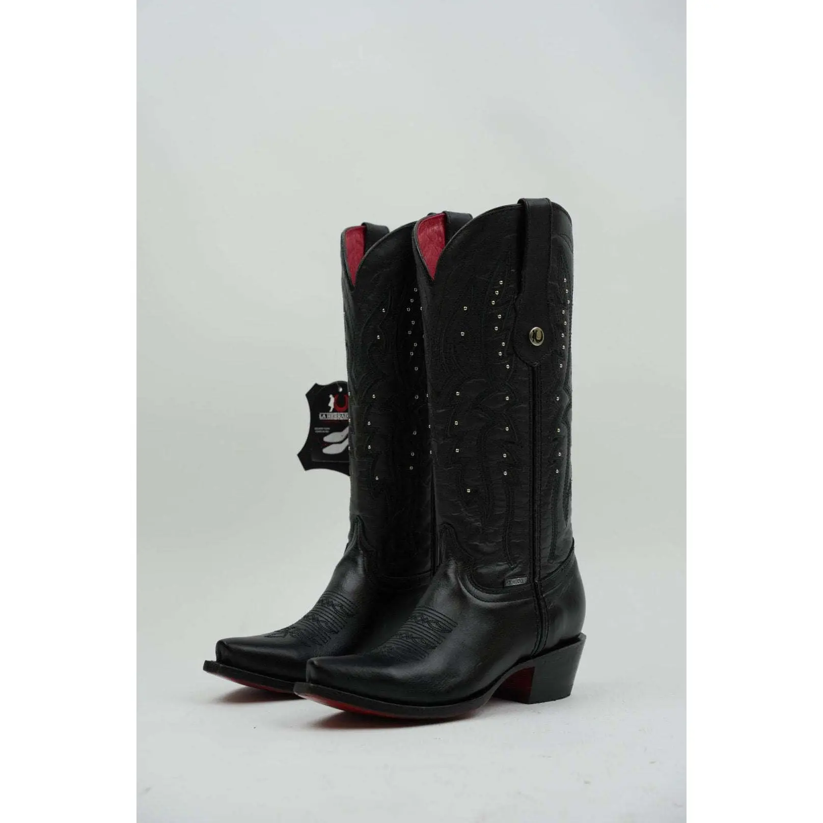 LA HERRADURA WOMEN ALEXA BEIRUT BLACK RED BOTTOM SNIP TOE