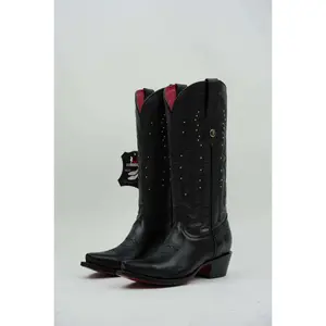 LA HERRADURA WOMEN ALEXA BEIRUT BLACK RED BOTTOM SNIP TOE