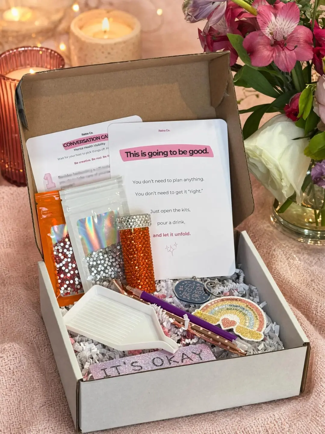 The Sparkle & Spill Craft + Conversation Kit, Girls-Night-In Essential