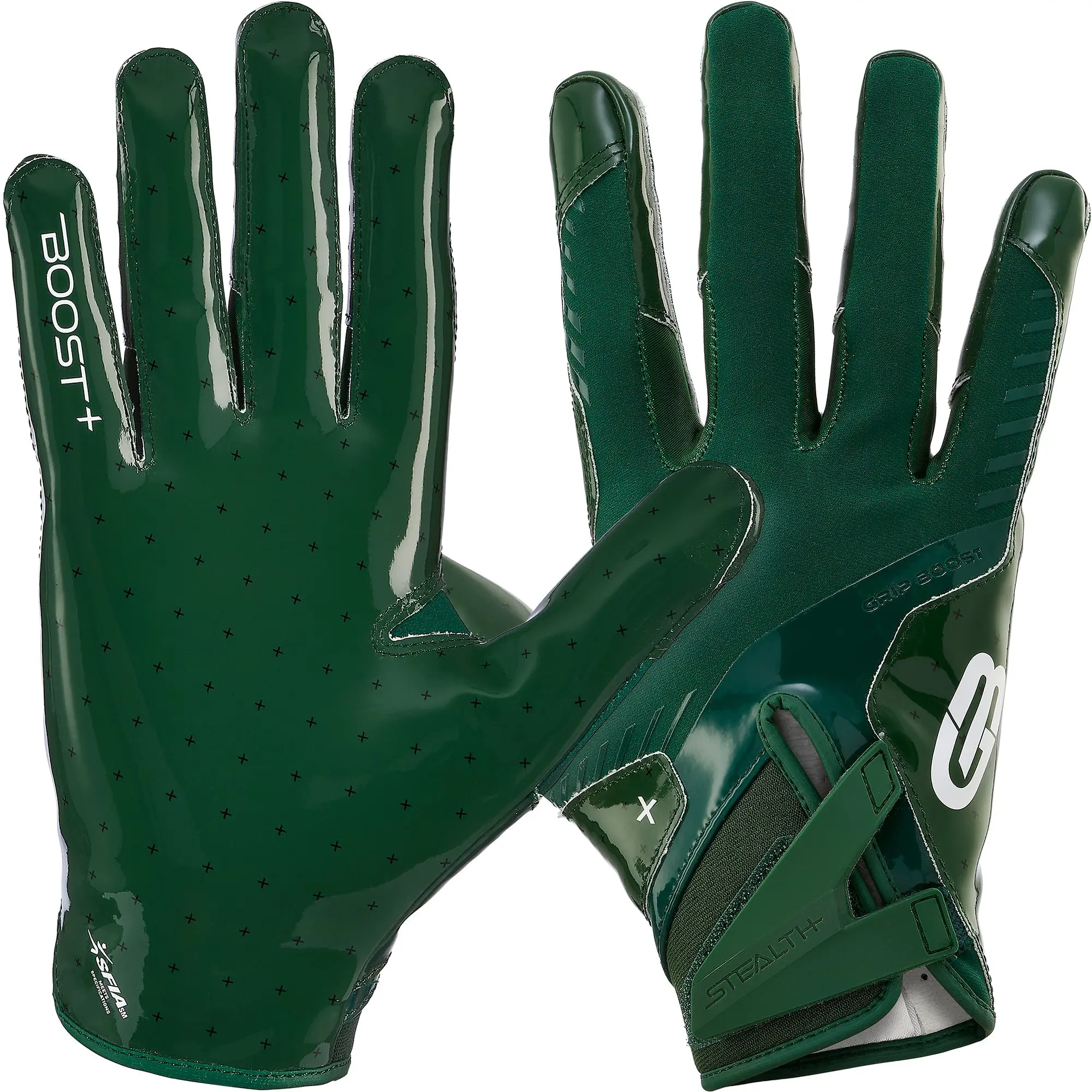 Grip Boost Solid Forest Green Stealth 6.0 Boost Plus Football Gloves