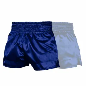 ROAR-INT Kids Blue Muay Thai Kickboxing Martial Arts Fight Shorts for Boys and Girls