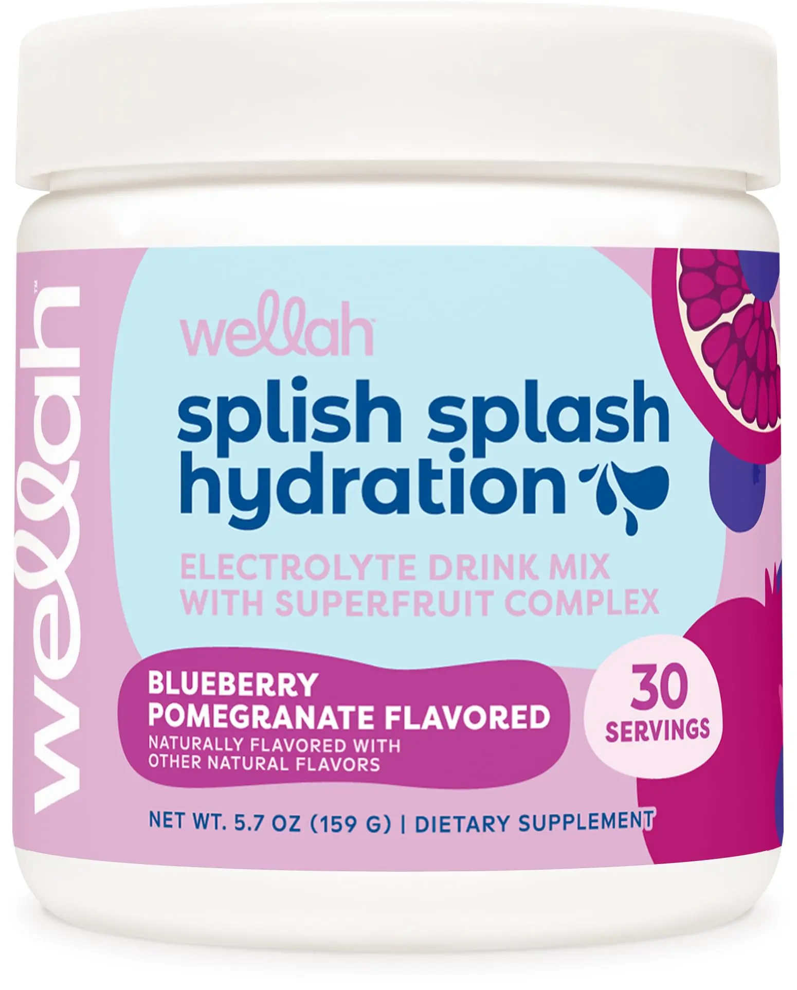 Splish Splash Hydration Electrolyte Drink Mix (Blueberry Pomegranate Flavored, 30 Servings)