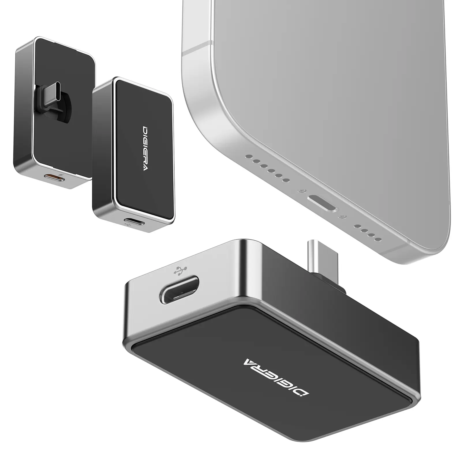 DIGIERA Porta Hub SSD--– 1TB/2TB Portable Titanium Alloy Storage, USB-C 20Gbps, Supports 4K ProRes Capture, All-in-One Hub