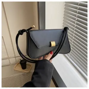 Women's PU Leather Underarm Shoulder Bags Knot Strap Handbag