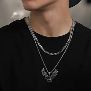 FaithHeart Eagle Necklace Stainless Steel Pendant