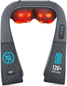 Mothers Day Gifts for Mom 2026 - ALLJOY Cordless Shiatsu Neck Massager with Heat – Rechargeable Massager for Neck and Shoulder Pain with 8 Deep Kneading Nodes, Back Massager for Home Office Outdoor Use