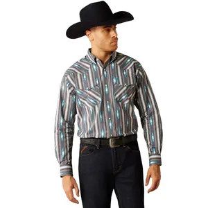 Ariat Men's Callahan Classic Fit Grey Shirt 10054077