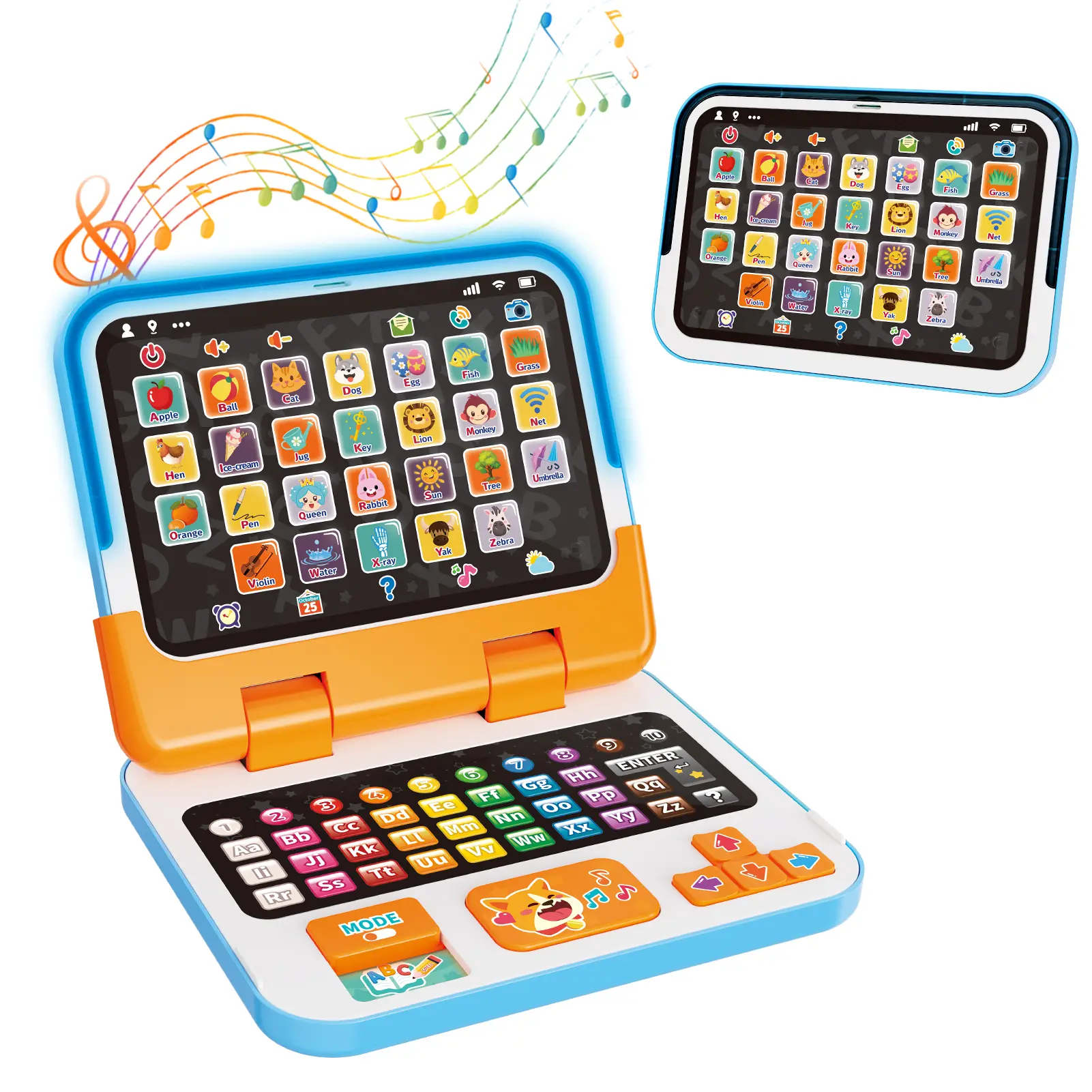 FS Toddler Learning Laptop Toy for 1-3 Years, ABS Plastic Interactive Educational Toy with Music, Sounds, Lights, Chew-Resistant Materials, 120+ Learning Themes, Birthday Christmas Gifts for 12-18 Months Kids