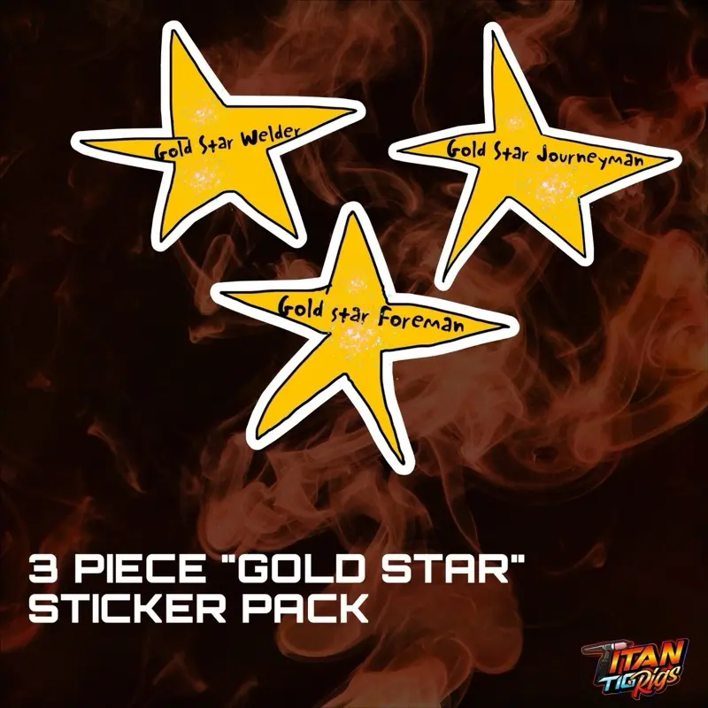 Gold Star Holographic Sticker Pack with Holo Effect for Welders, DIY Scrapbooking & Stamping Toys & Hobbies Supplies, Welding Craft