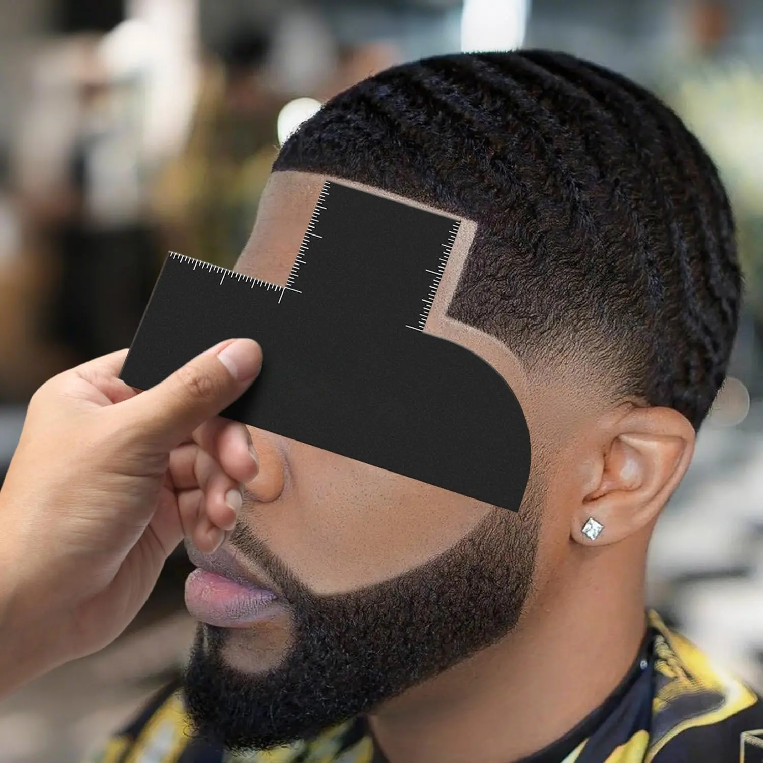 Hairline Template with Measuring Indicator, Reusable Hair Styling Tool, Professional Hair Styling Accessories for Barber Shop, Hair Cutting Accessories, Hairdresser Accessories
