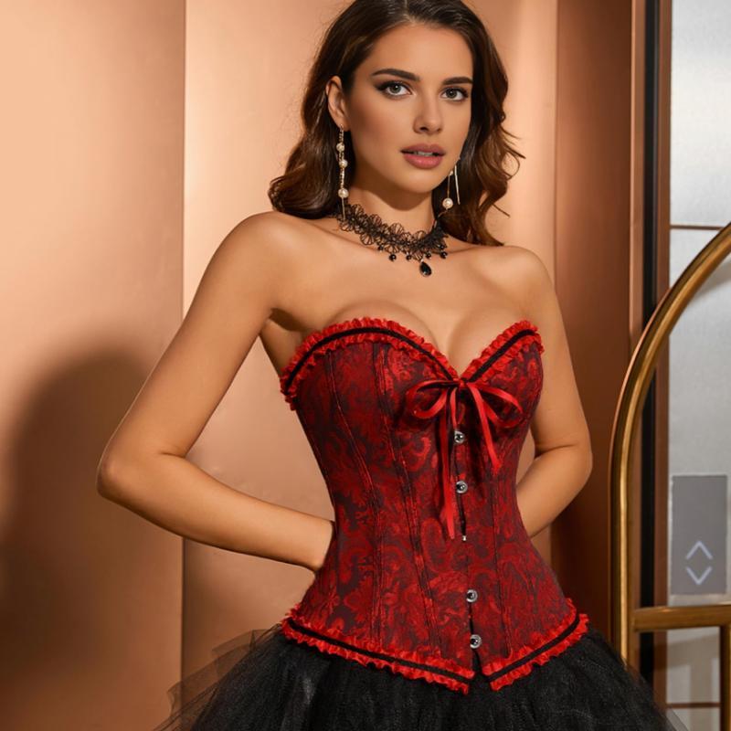 Renaissance Corset Women Plus Size Corset Lingerie Bustier Shapewear Tops Halloween Gothic Party Outfit 819-Q（gift）