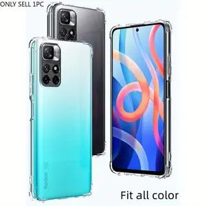 Case for Xiaomi Redmi Note 11 4G / Redmi Note 11S 4G, Clear Phone Case with Reinforced Corners Camera Protection Bumper Slim Fit Shockproof Flexible TPU Case, Transparent