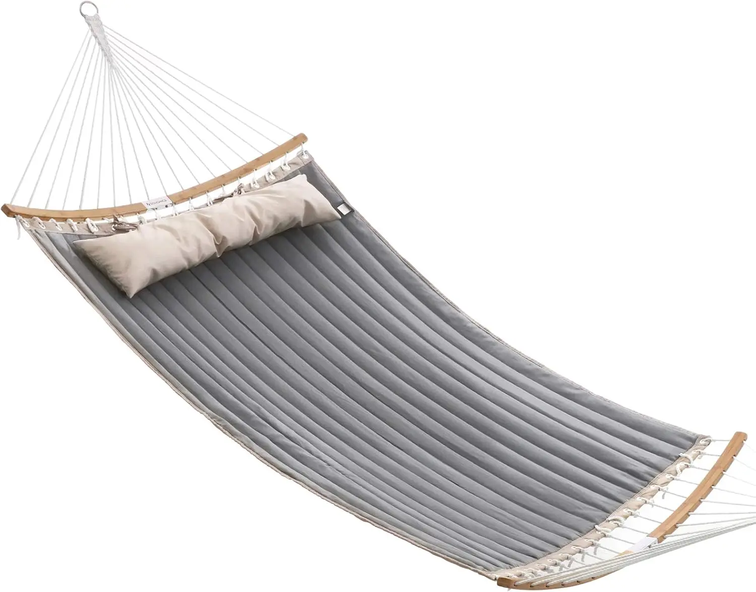 SONGMICS Quilted Double Hammock with Padded Pillow, 78.7 x 55.1 Inches Portable, 495 lb Weight Capacity, for Outdoor Relaxation, Garden, Patio, and Camping