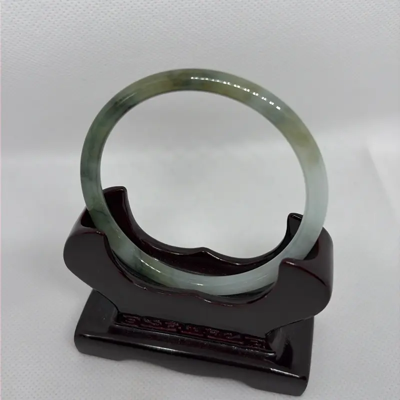 Icy Jade Bangle with Floating Green Accents