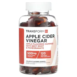 TransformHQ Apple Cider Vinegar, 500 mg, 120 Apple Flavored Gummies