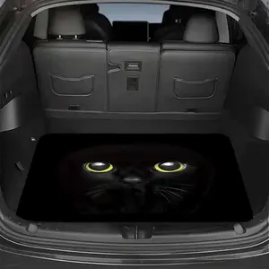 A Universal Trunk Mat for General Motors, Featuring a Black Cat Print, Suitable for Suvs, Sedans, And Trucks. This Interior Accessory Is Made from Scratch-Resistant Material, Compatible with All Vehicle Models