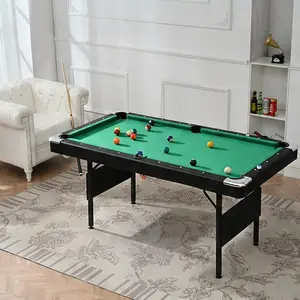 ARCH Foldable Pool Table Billiard Game Table for Family Game Room, 63.8 x 34.3 x 30.7 Inch MDF and Steel Black Green Dining Room Indoor Recreation, Children and Adult Board Games, Body Building Exercise, American European Style, MDF+Steel Material