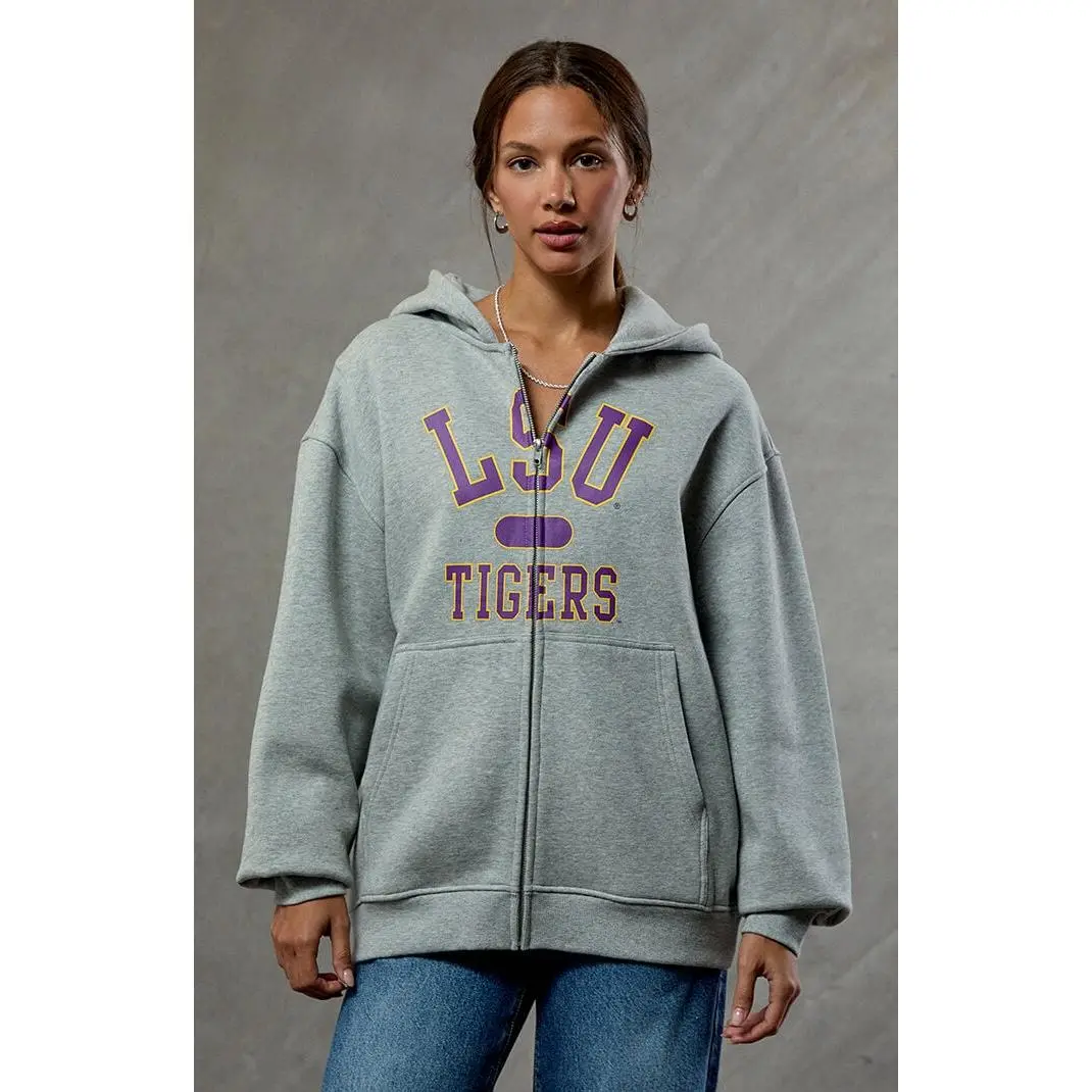 WILD COLLECTIVE Women's LSU Tigers Zip Up Hoodie