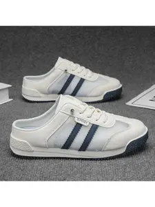 Men's Summer New Outdoor Slip-Resistant Anti-Odor Trendy Versatile Soft Sole Lightweight One-Step on Closed-Toe Casual Half Sandals