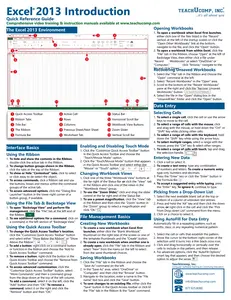 Excel 2013 Introductory Quick Reference Guide