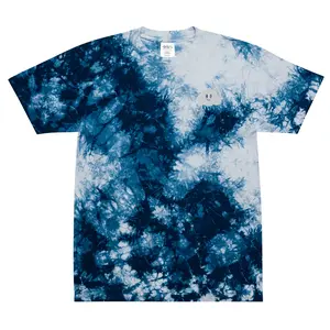 Oversized Tie-Dye T-Shirt - Relaxed Fit Cotton Top in Blue with Tie-Dye Pattern for Men's Wear