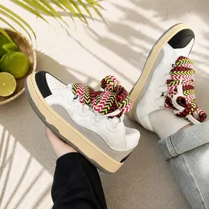 club soccer cleats 2026 New Model: Rubber Sole for Men and Women, Latex Insole, Small-Batch Design, Retro Style, Couples Shoes, Thick Layers, Bread-Style Sneakers, Trendy
