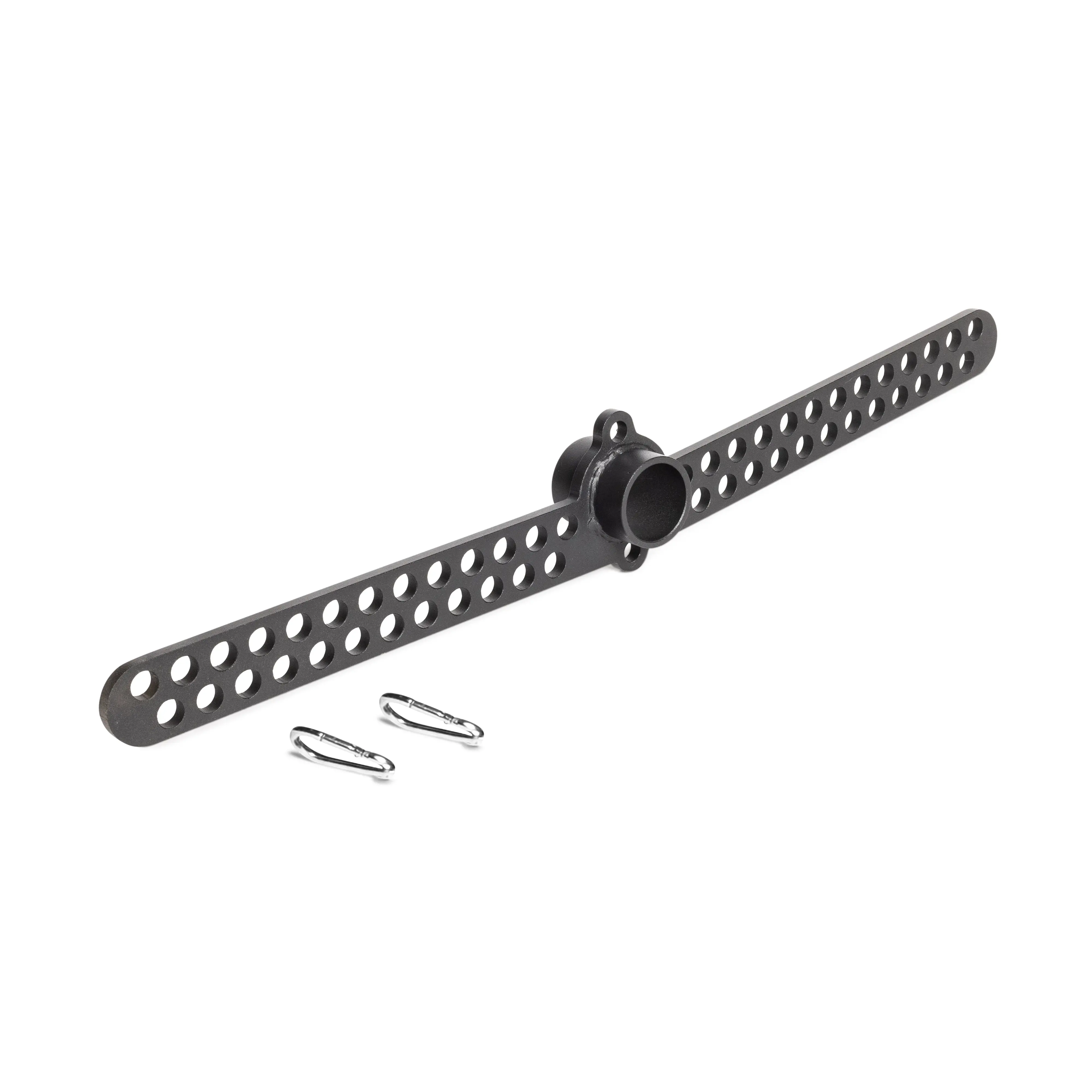 Bells of Steel 30-Inch Open-Center D-Handle Bar | Powder-Coat Metal Cable Attachment, Micro-Adjustable for Multi-Grip & Barbell Workouts, Landmine Barbell Attachment, Includes Carabiners