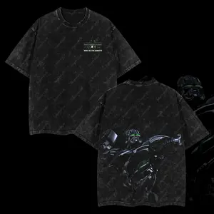 Superstar - Real Steel Double sided Printed Super Large Lightweight Pickled T-shirt TV Drama Graphic Design Top Cotton Street Wear Movie T-shirt Men's and Women's Classic Clothing