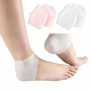 2 Pairs Silicone Heel Moisturizing Pad, Breathable Soft Heel Protector, Portable Foot Care Tool For Dry Heels, Daily Wear, Travel Must Haves, Skincare Gift For Women Men