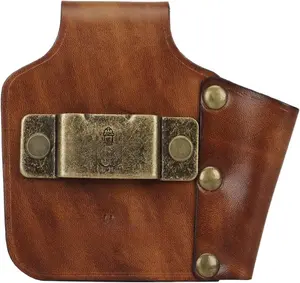 Leather Tape Measure Holster Belt Tool Loop -  Brown