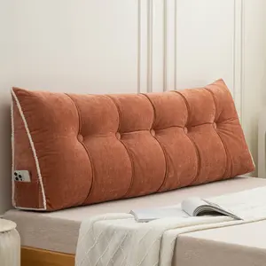 Chenille Triangular Wedge Pillow College Dorm Backrest Headboard Daybed Cushion Soft touch cute support