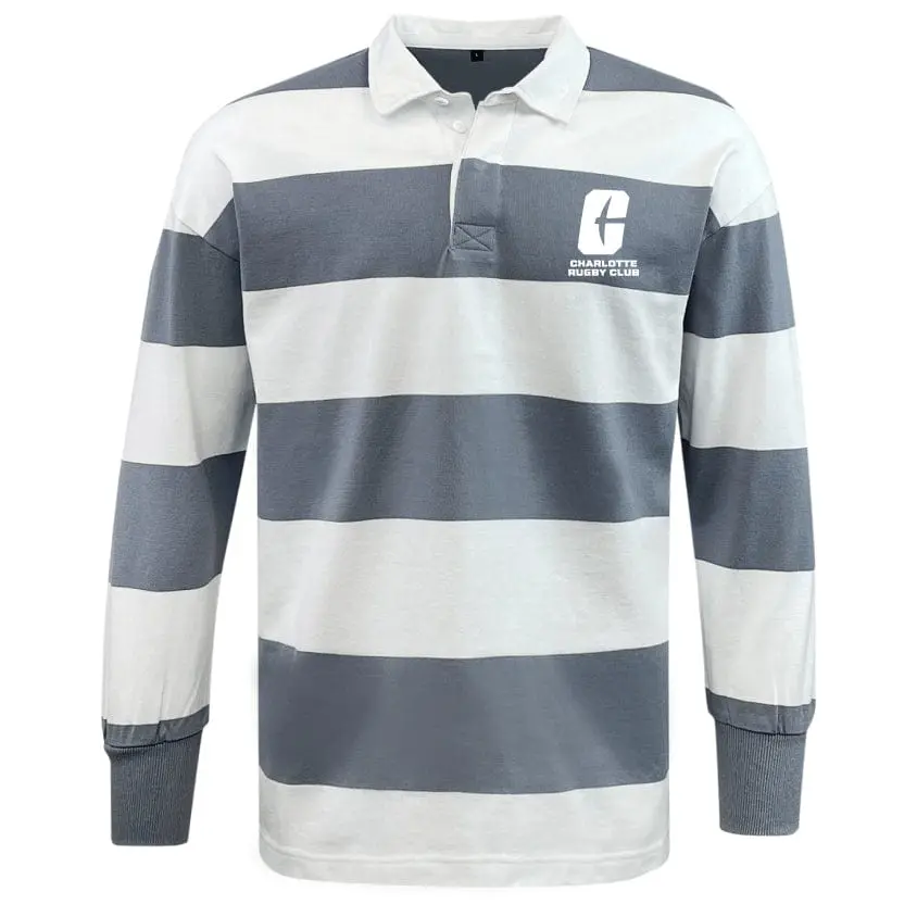 UNC Charlotte Classic Long Sleeve Hooped Rugby Jersey