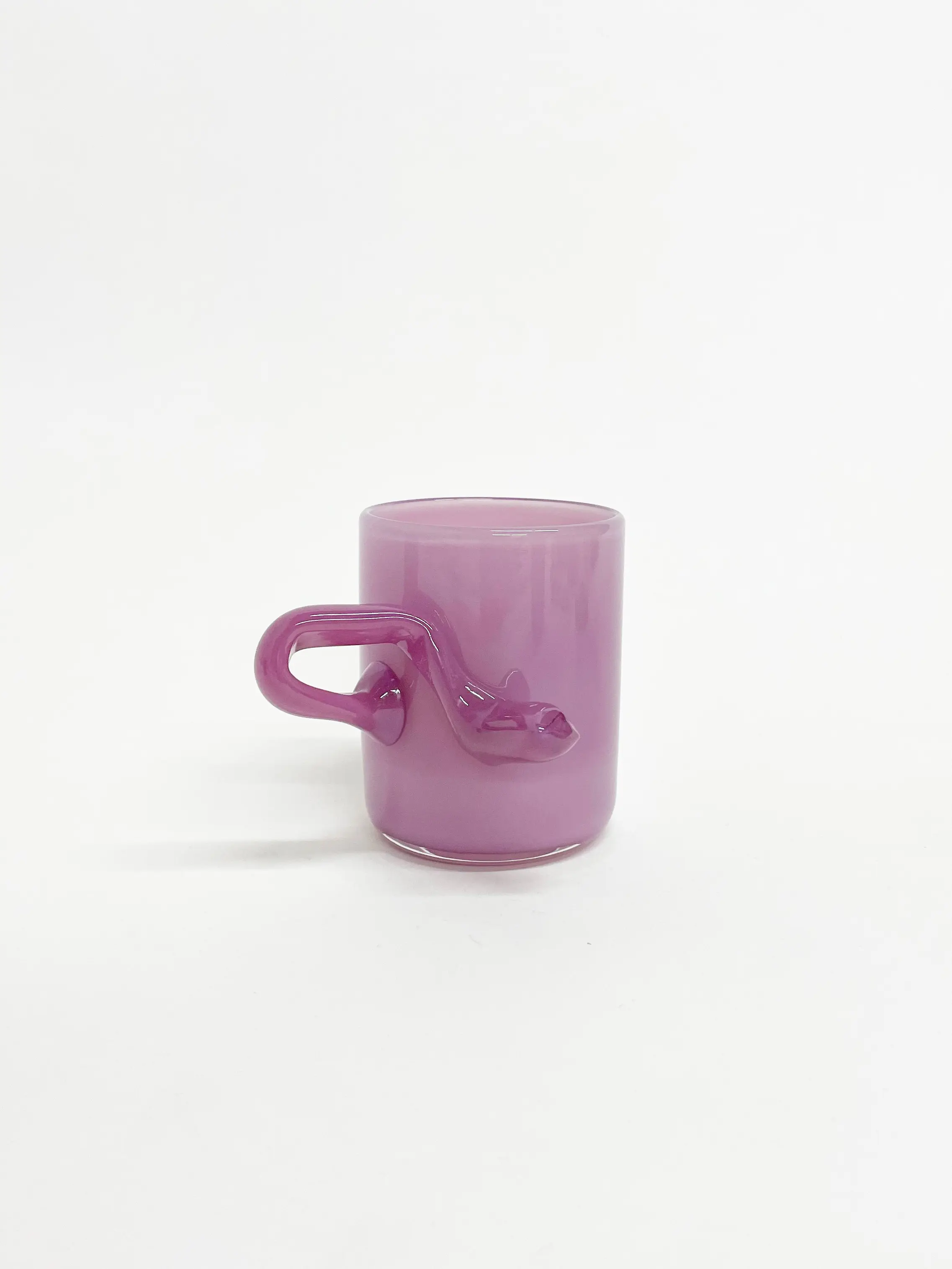 Sticky Glass Dribble Cup #2 - Lavender Hand Blown Glassware- Drinkware